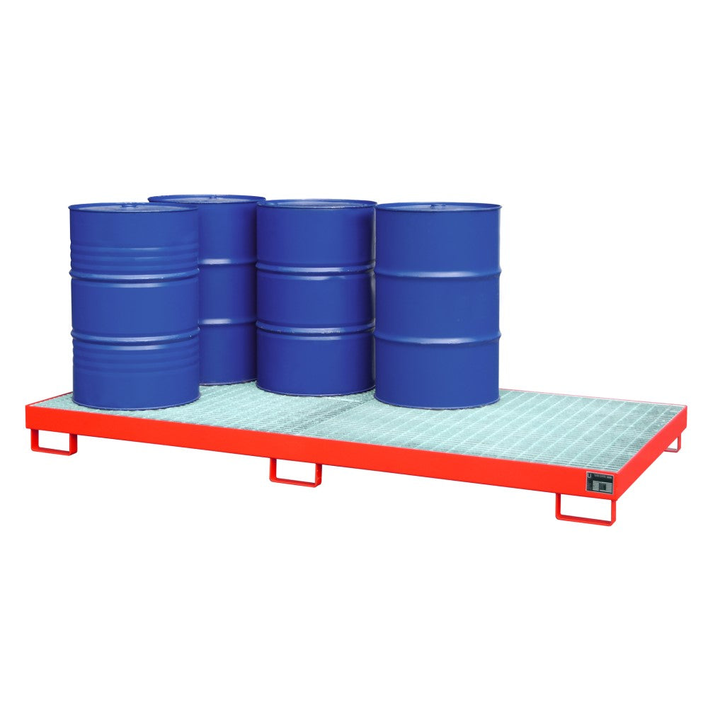 Bauer AW-8 Uppsamlingskärl med Galvaniserat Galler för åtta 200 liters Fat