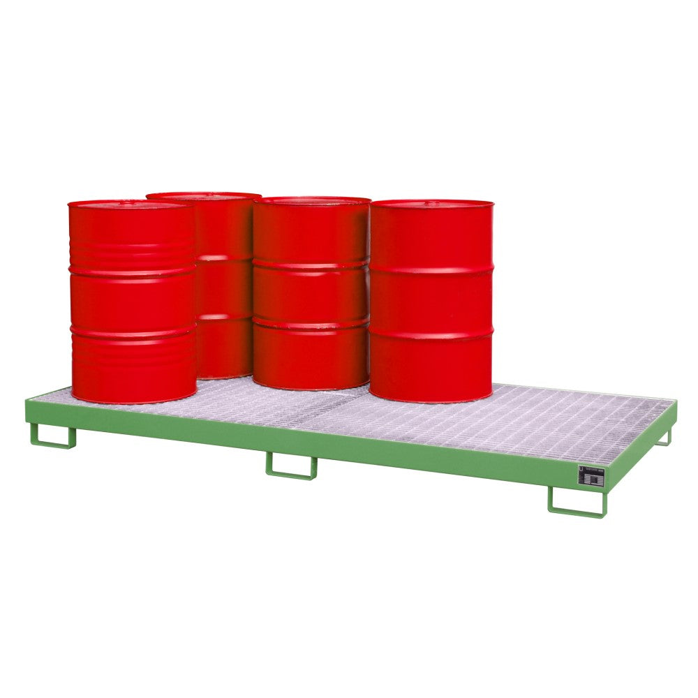 Bauer AW-8 Uppsamlingskärl med Galvaniserat Galler för åtta 200 liters Fat