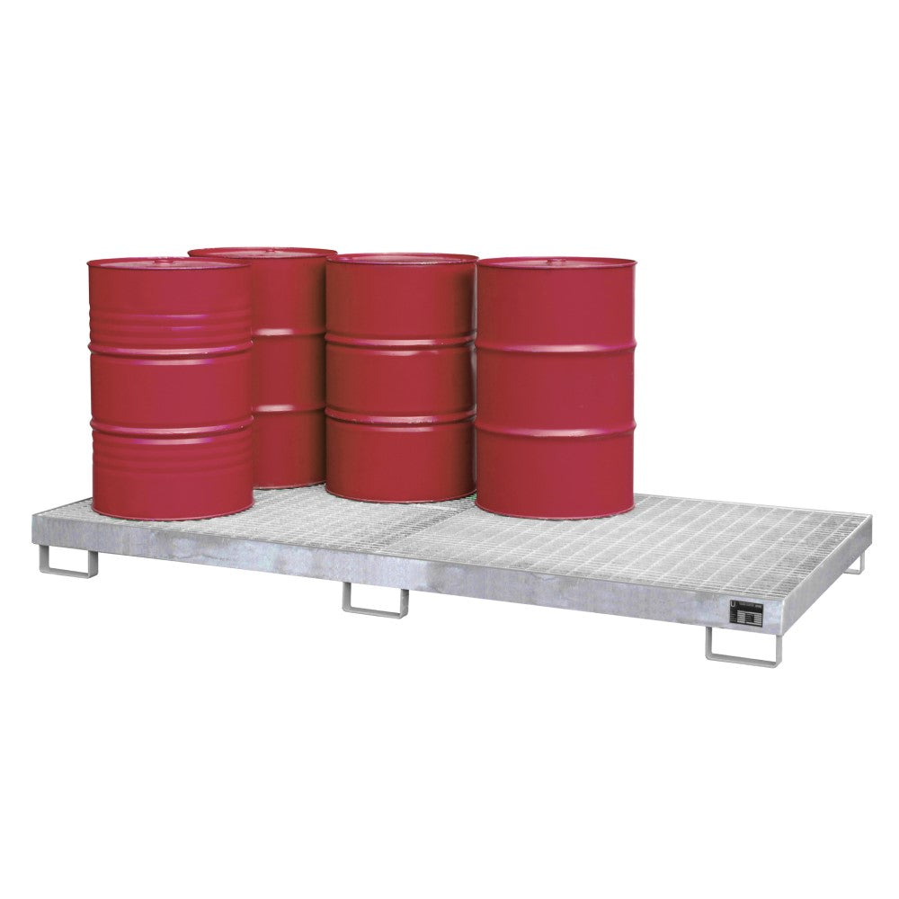 Bauer AW-8 Uppsamlingskärl med Galvaniserat Galler för åtta 200 liters Fat