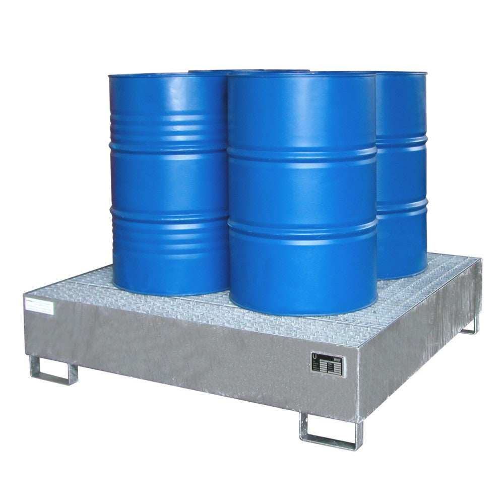 Bauer AW 450 Uppsamlingskärl med Galvaniserat Galler för fyra 200 liters fat