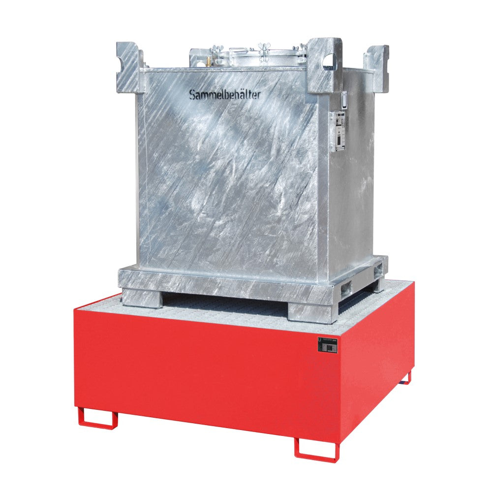 Bauer AW 1000 Uppsamlingskärl med Galvaniserat Galler för en 1000 liters IBC