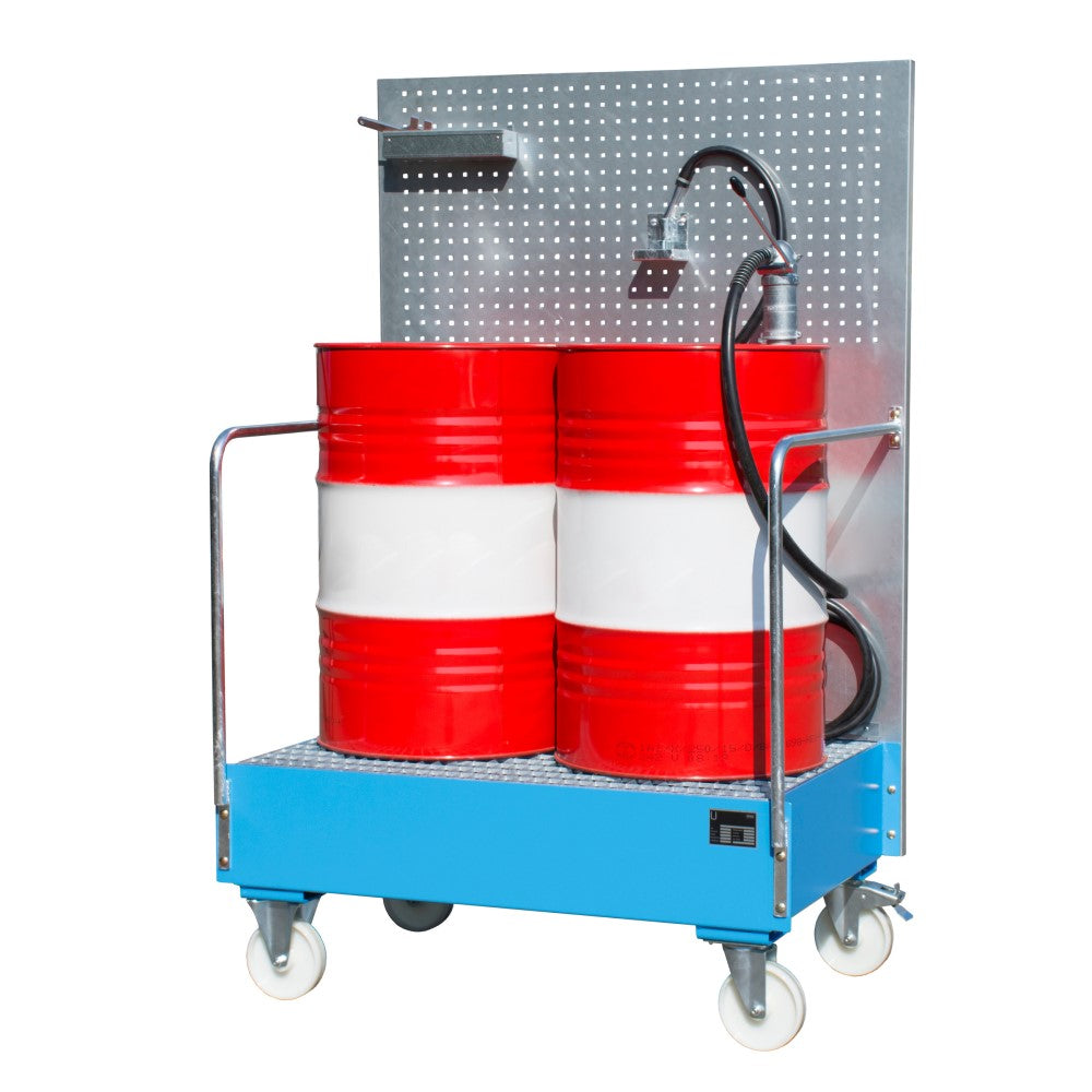 Bauer LPW 200-2 Mobilt uppsamlingskärl med perforerad panel för två 200 liters fat