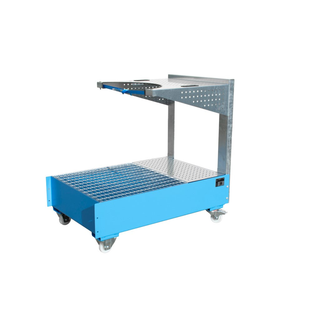 Bauer LPW 200-4 Mobilt uppsamlingskärl med perforerad verktygstavla för ett 200 liters fat