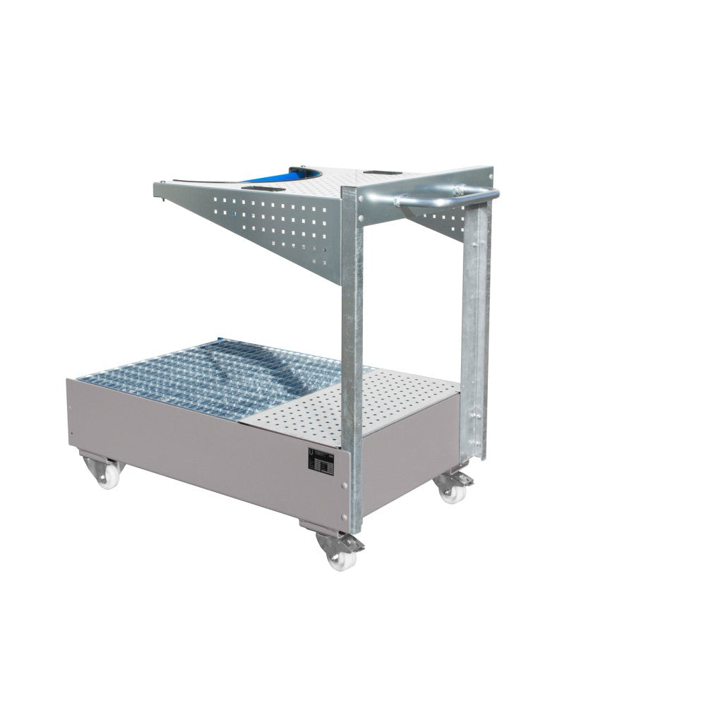 Bauer LPW 200-4 Mobilt uppsamlingskärl med perforerad verktygstavla för ett 200 liters fat