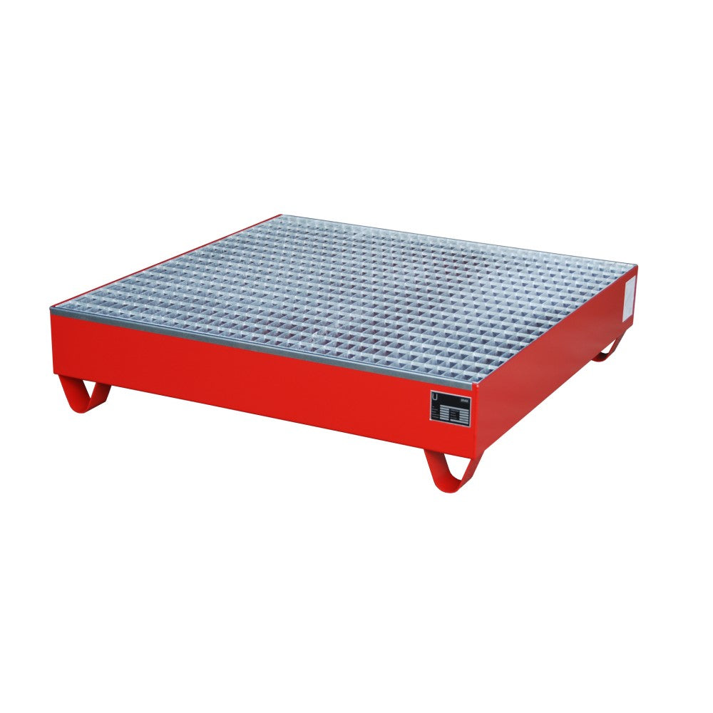 Bauer 2032 / 2033 Uppsamlingskärl med galler i galvaniserat stål som rymmer fyra 200 liters fat