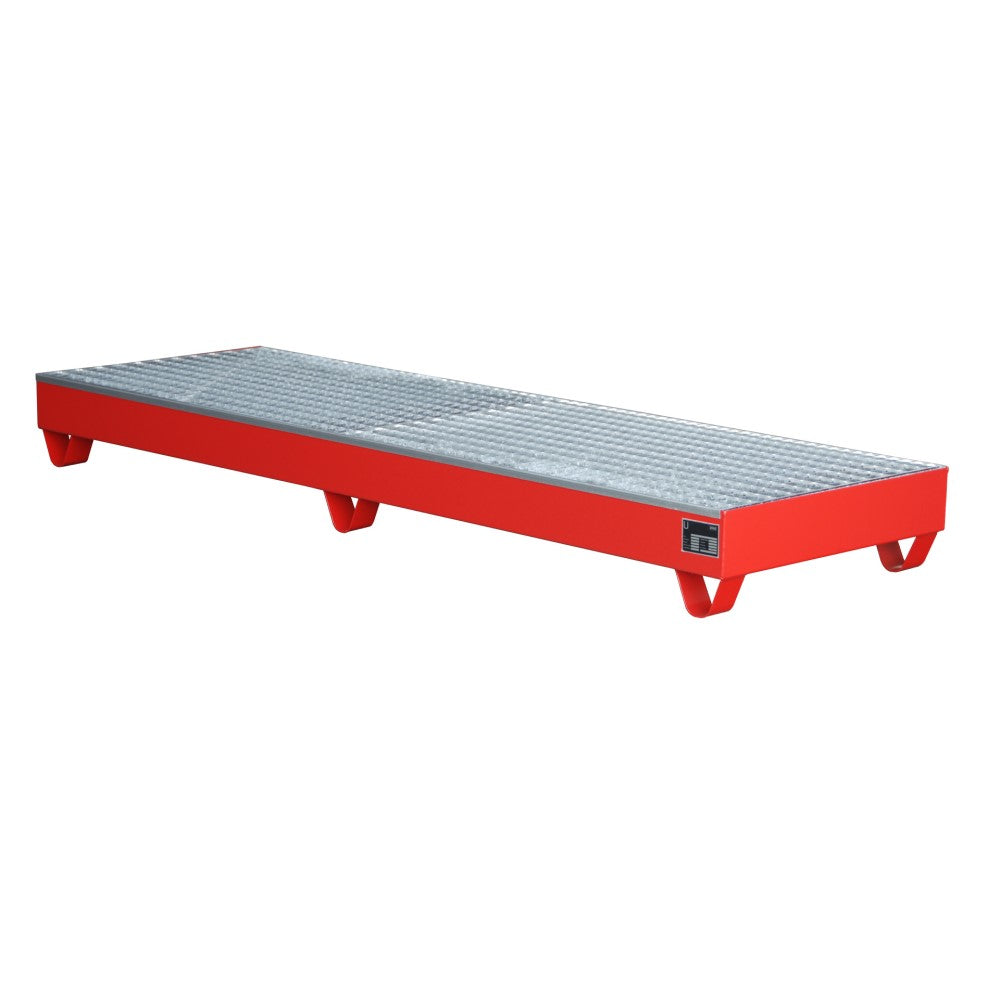 Bauer 2042 / 2043 Uppsamlingskärl med galler i galvaniserat stål som rymmer fyra 200 liters fat