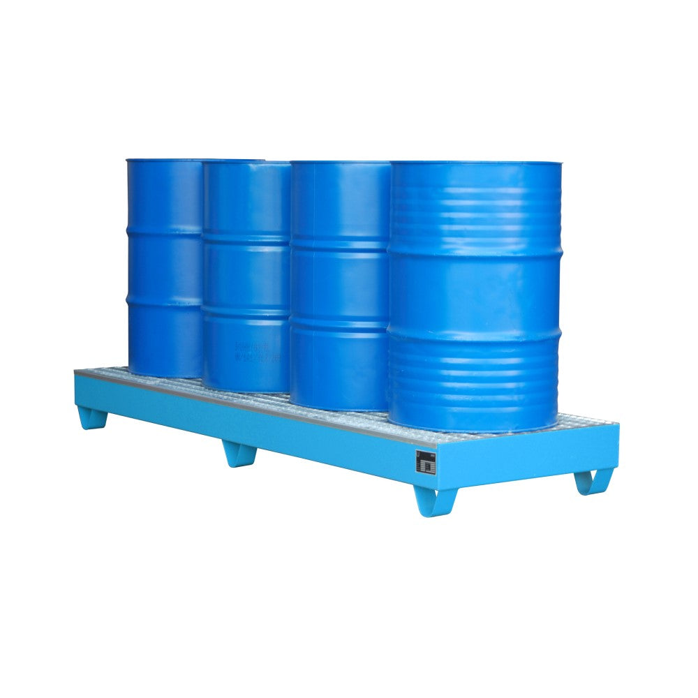 Bauer 2042 / 2043 Uppsamlingskärl med galler i galvaniserat stål som rymmer fyra 200 liters fat