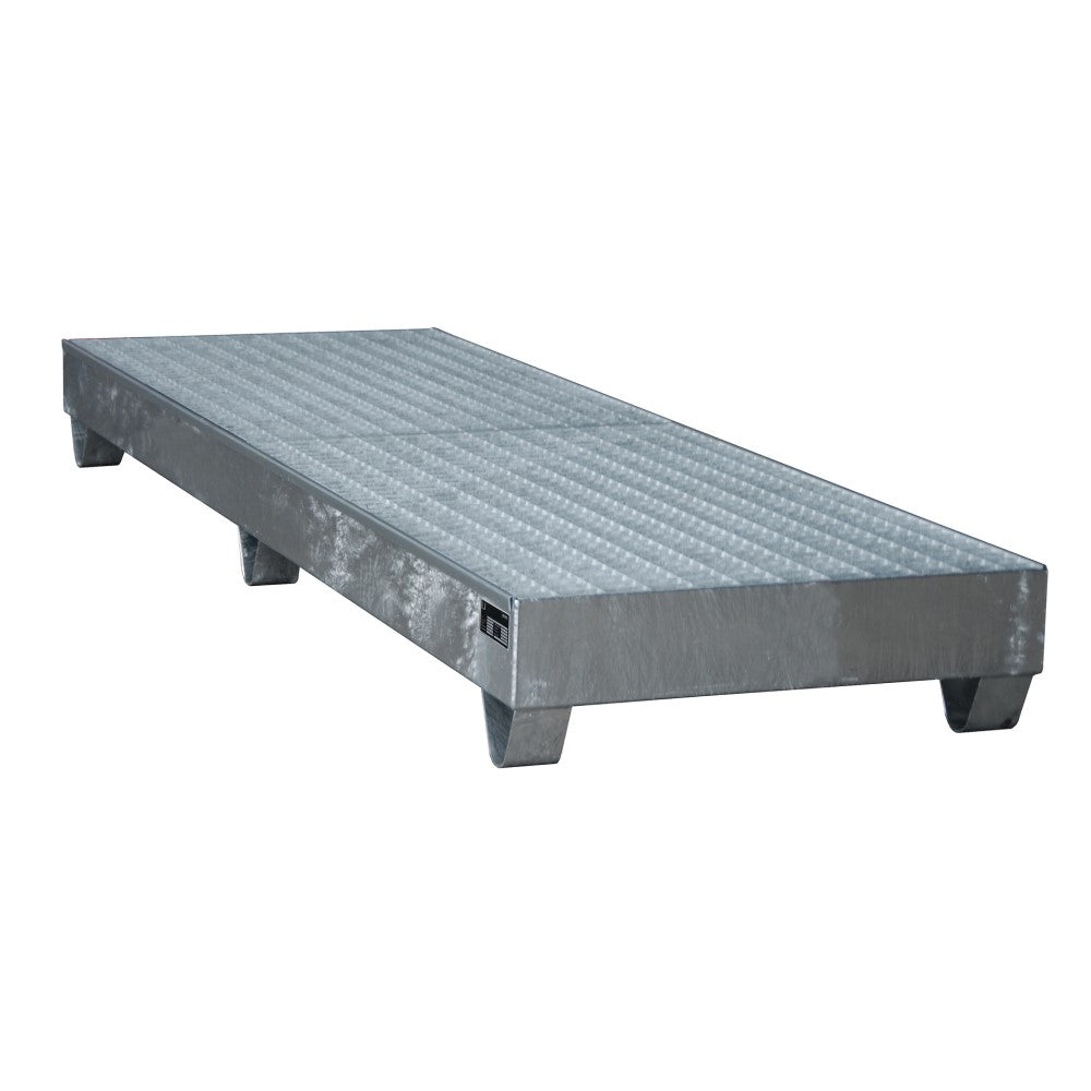 Bauer 2042 / 2043 Uppsamlingskärl med galler i galvaniserat stål som rymmer fyra 200 liters fat