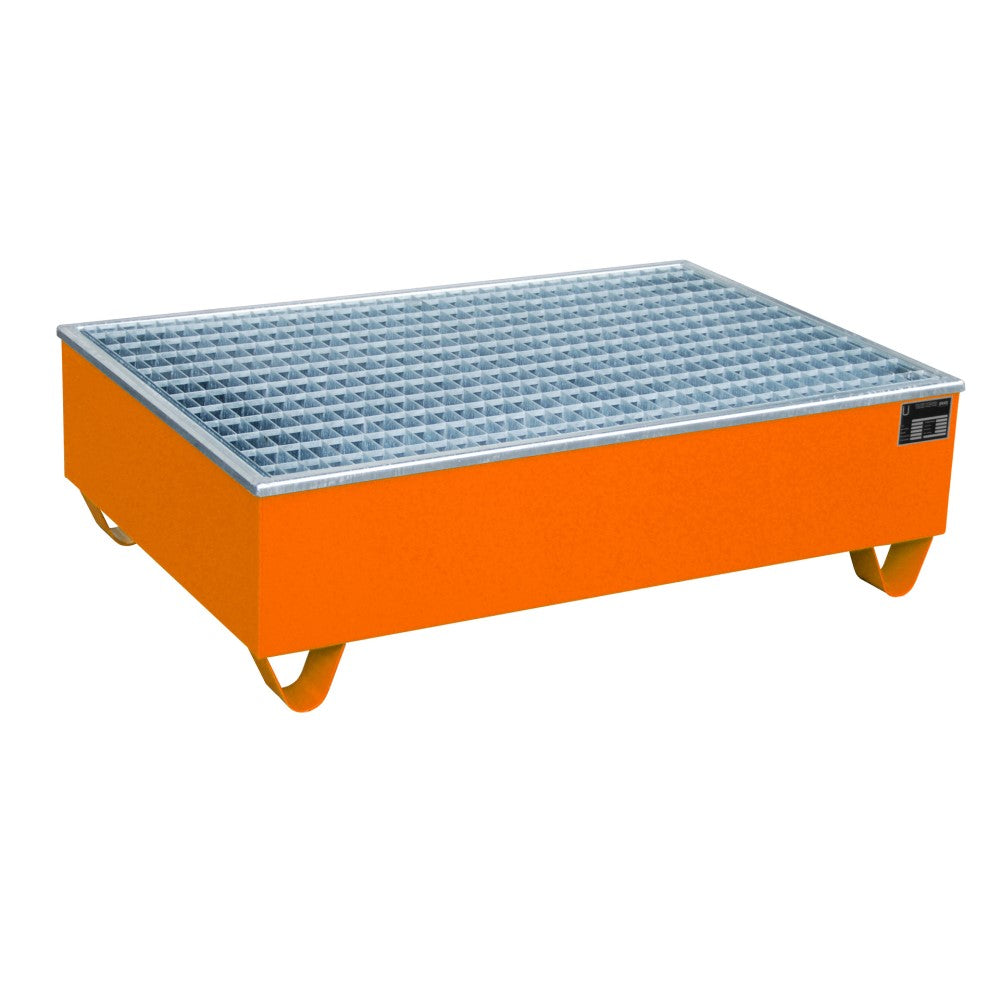 Bauer AW-4/A/PE Uppsamlingskärl med galler för fyra 200 liters fat som innehåller aggressiva ämnen