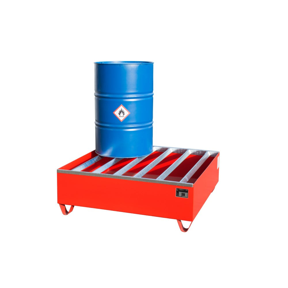 Bauer PW 400-4 Uppsamlingskärl med varmförzinkade räfflor för fyra 60 liters fat