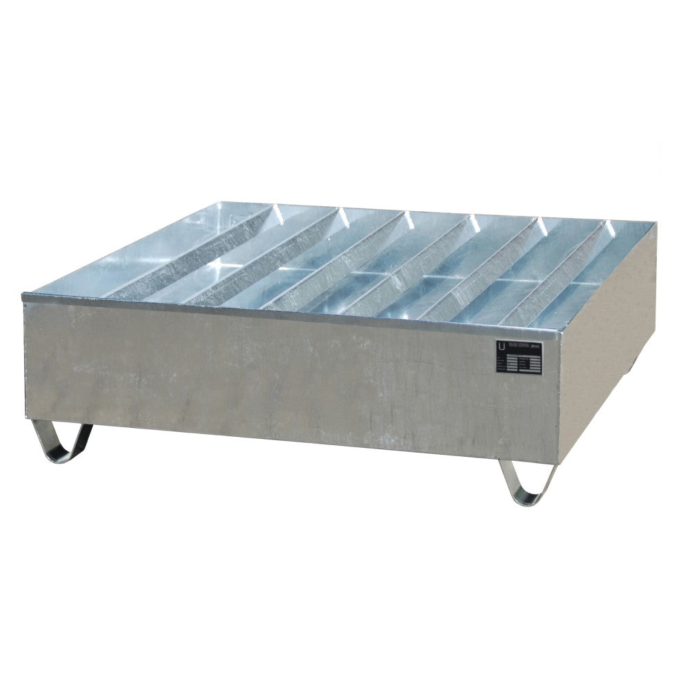 Bauer PW 400-4 Uppsamlingskärl med varmförzinkade räfflor för fyra 60 liters fat