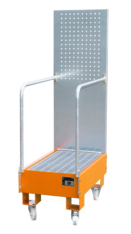 Bauer LPW 60-3 Mobilt uppsamlingskärl med perforerad panel för två 60 liters fat